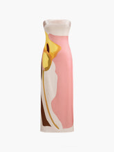 Langes Schlauchkleid mit Blumenmuster